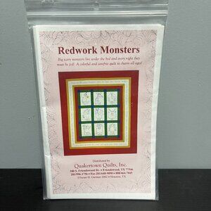 Redwork Monsters Quilt Pattern by Susan Garman 58x64